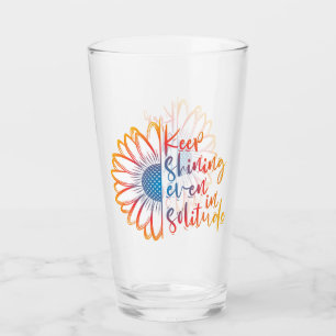 Verre Garder la citation brillante avec le tournesol