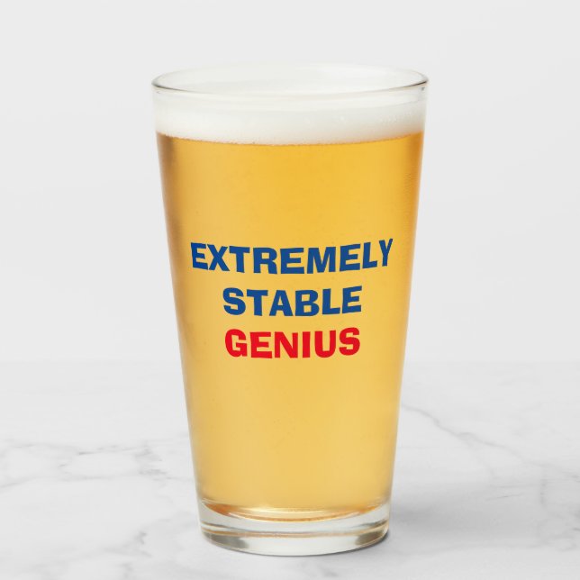 Verre Genius Génie Extrêmement Stable Drôle Trump Citati (Devant (rempli))