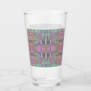 Verre Géométrique vert violet rose