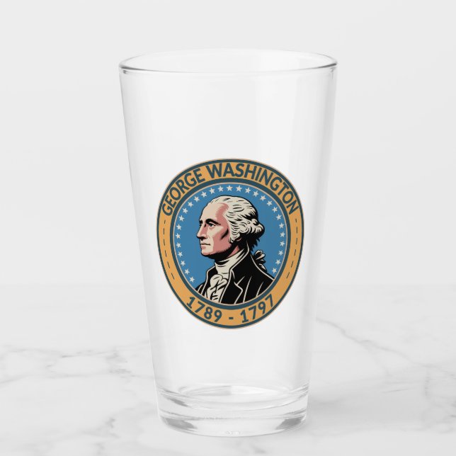 Verre George Washington US President Illustration Badge (Devant)