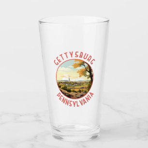 Verre Gettysburg Pennsylvanie Retro Cercle en détresse