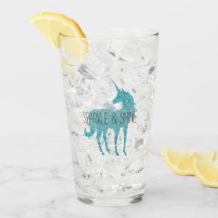 Verre Girl Glitz Aqua Parties scintillant Turquoise Unic