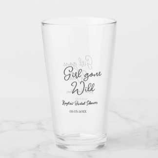 Verre Girl gone wild bridal shower name date simple mini