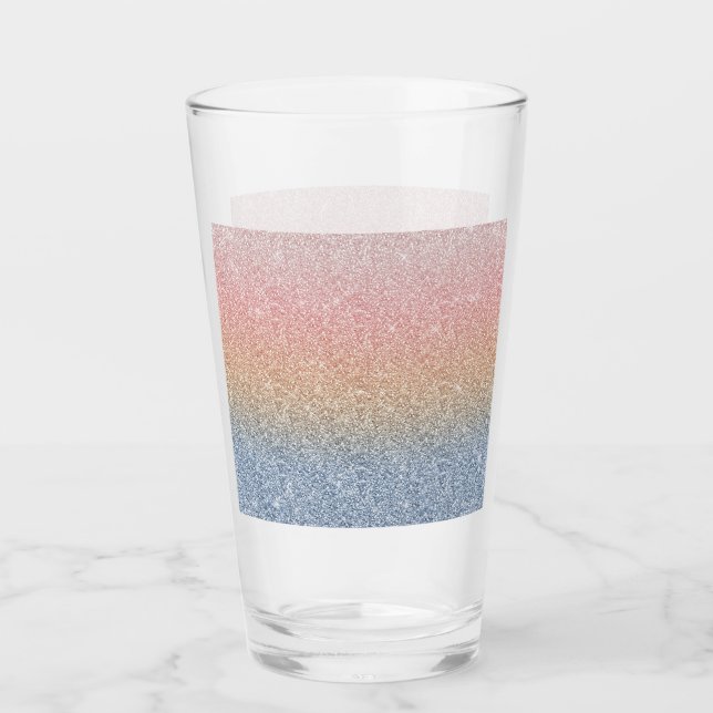 Verre Girly Blush Rose Gold Blue ombre (Devant)