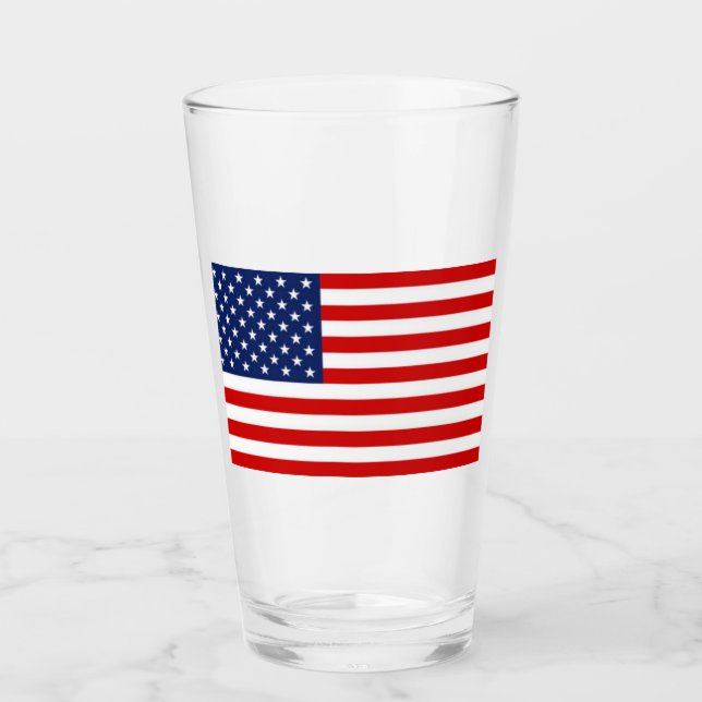 Verre Glass Tumbler USA Flag 16 onz (Devant)