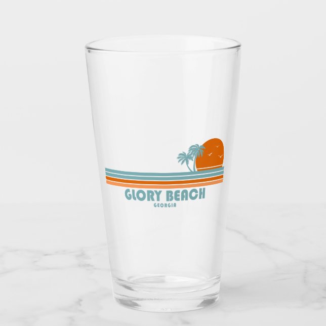 Verre Glory Beach Georgia Sun Palm Trees (Devant)