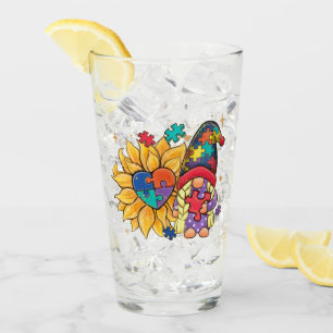 Verre Gnome mignonne, tournesol et Sensibilisation sur l