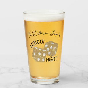 Verre Gold Dice Bunco Night Nom personnalisé