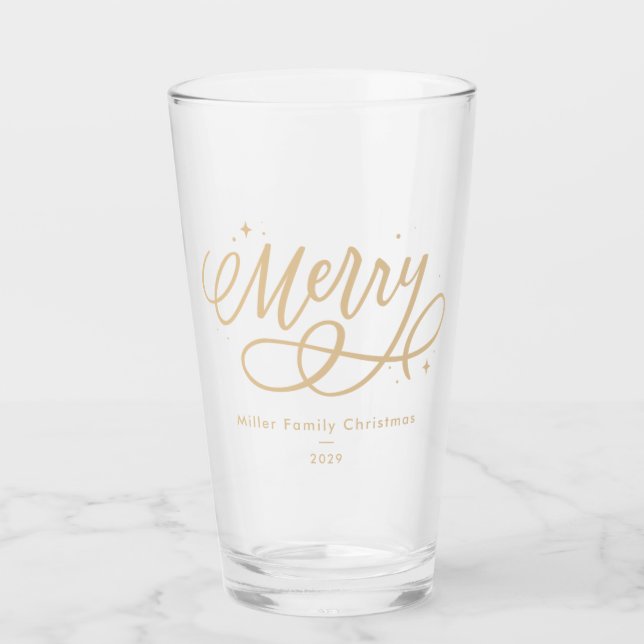 Verre Gold Script Sparkly Bubbly Joyeux cadeau de vacanc (Devant)