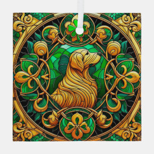 Verre Golden Retriever Celtic Suncatcher Ornement en ver