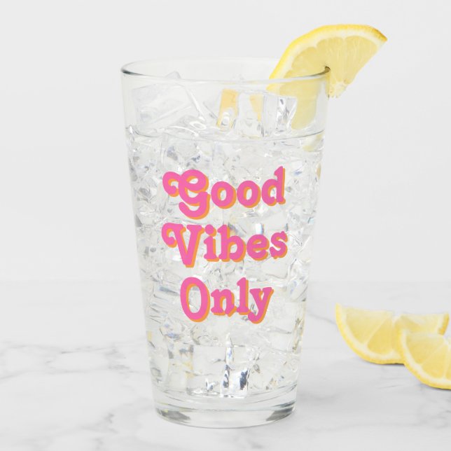 Verre Good Vibes uniquement rose orange clair (Dos glace)
