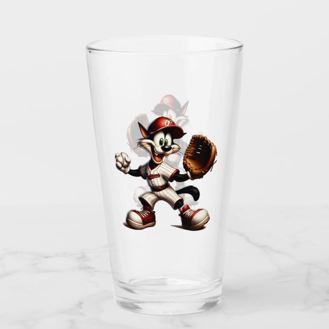 Verre Goofy Cat Baseball Pitcher Monte (Devant)
