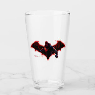 Verre Gotham Chevaliers Hood rouge dans le logo