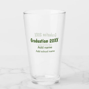 Verre Graduation 20XX ajouter nom année école vert moder