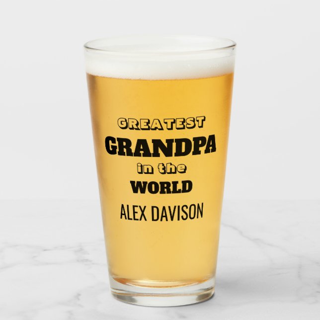 Verre Grand-Père Au Nom Du Monde (Devant (rempli))
