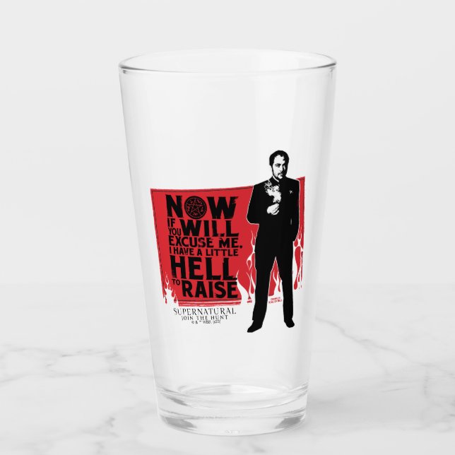 Verre Graphique de citation de Crowley surnaturelle (Devant)