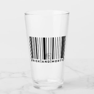 Verre Graphique du code barre de Rick et Morty