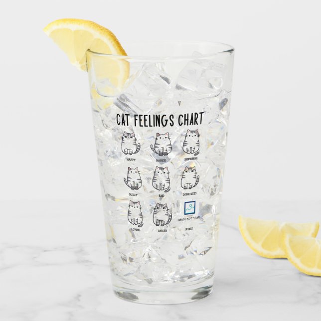 Verre Graphique Sentiments de chat (Devant glace)