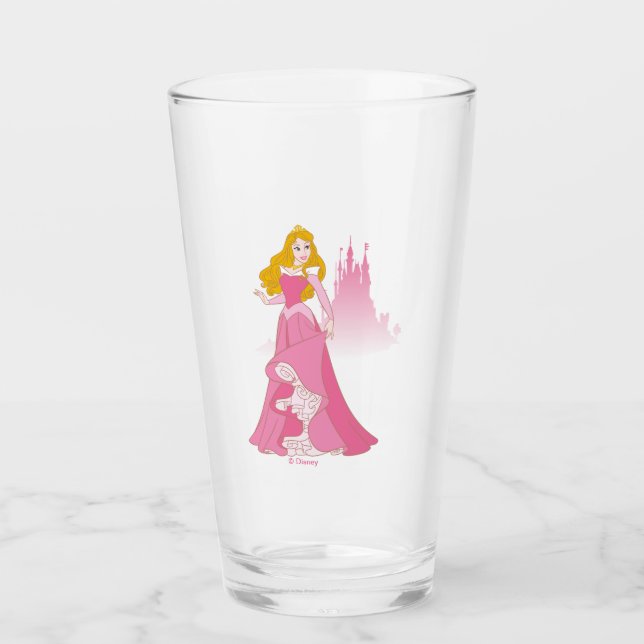 Verre Graphisme de la princesse Aurora et du château (Devant)