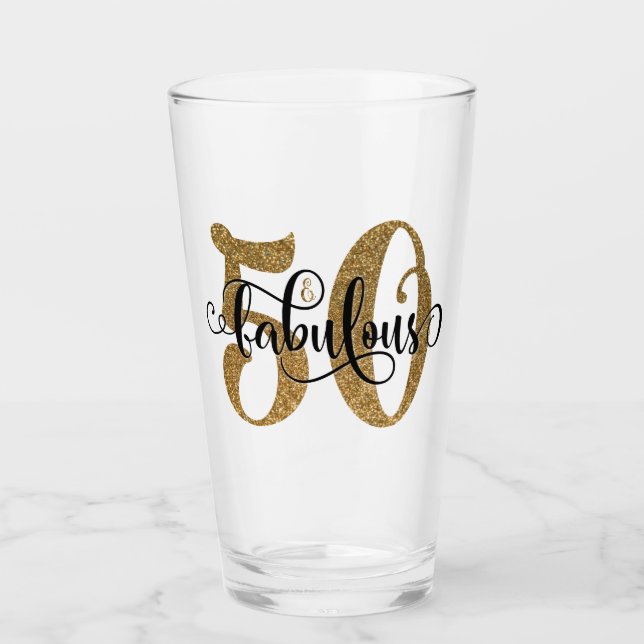 Verre Gras Gold (Faux) Parties scintillant 50 et fabuleu (Devant)