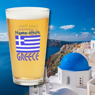 Verre Grèce Pavillon bleu Personnalisation