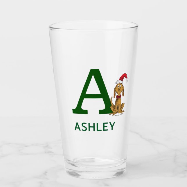 Verre Grinch classique max | Nom et monogramme (Devant)