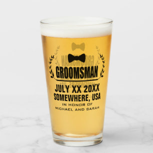 Verre Groomsman fait sur commande