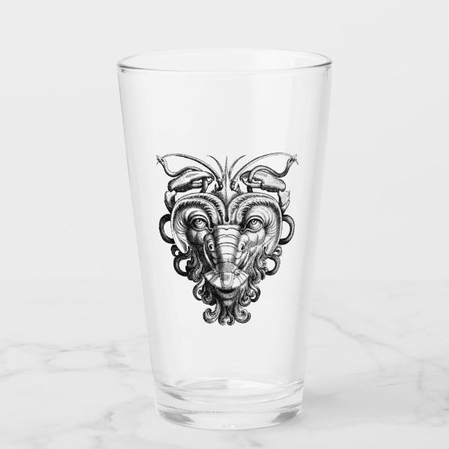 Verre Grotesque de la Renaissance Gargoyle Face Homard H (Devant)