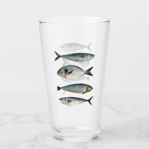 Verre Groupe des quatre poissons