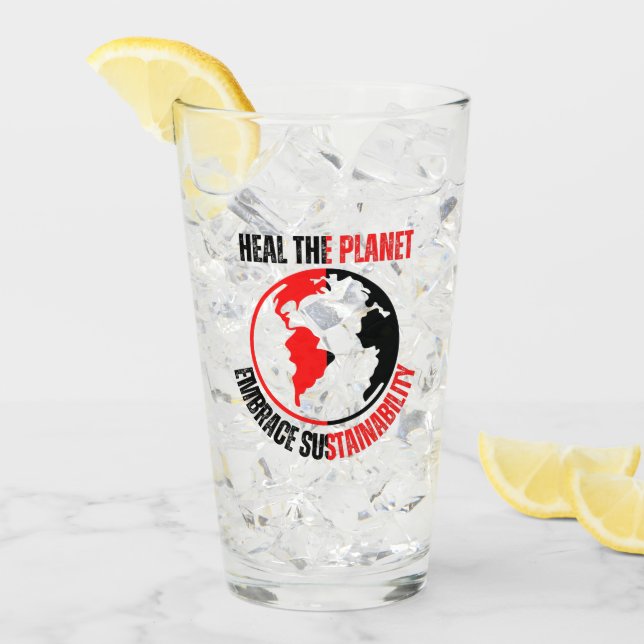 Verre Guérir la planète, embrasser la durabilité (Devant glace)