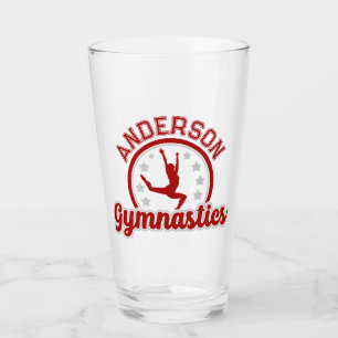 Verre Gymnastique AJOUTER LE NOM Gymnaste Vault Floor At