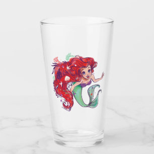 Verre Hair Princesse Ariel Ariel aquarelle décorée