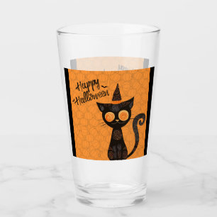 Verre Halloween/chat/citrouille/automne