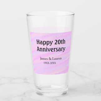 Verre Happy 20th anniversary pink purple pastel name bol