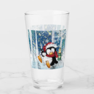 Verre Happy Penguin Funny Christmas Glass