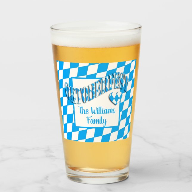 Verre Heart Bayern Drapeau bavarois couleurs Oktoberfest (Devant (rempli))