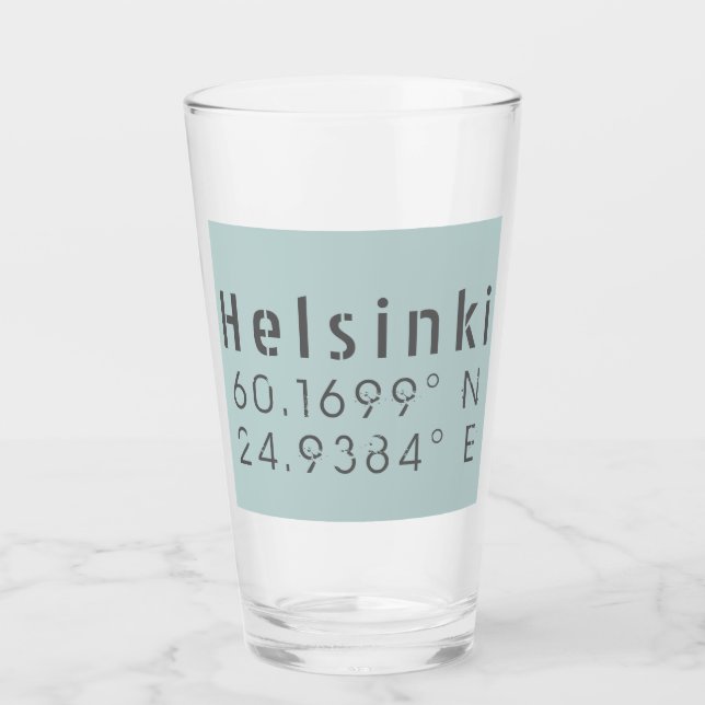 Verre Helsinki Latitude Longitude (Devant)