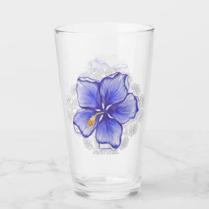 Verre Hibiscus & dentelle BLEU