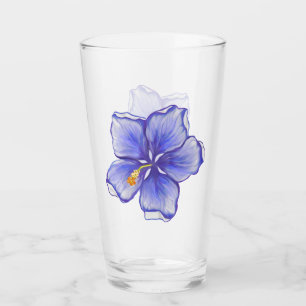 Verre Hibiscus & dentelle BLEU