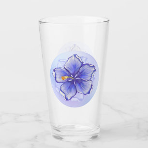 Verre Hibiscus & dentelle BLEU