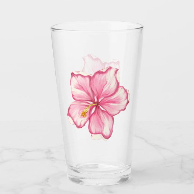 Verre Hibiscus & dentelle PINK (Devant)