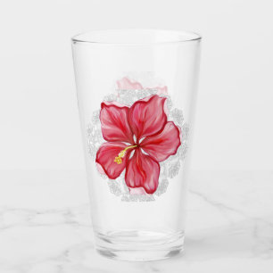 Verre Hibiscus & dentelle RED