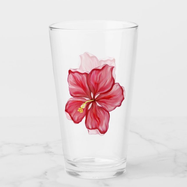Verre Hibiscus & dentelle RED (Devant)