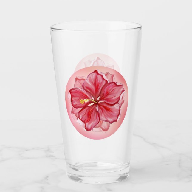 Verre Hibiscus & dentelle RED (Devant)