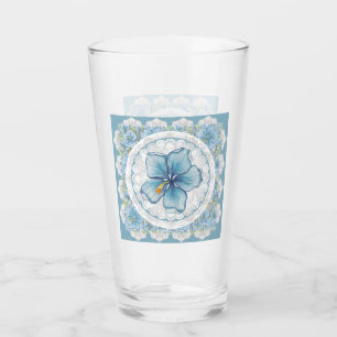 Verre Hibiscus & dentelle TURQUOISE
