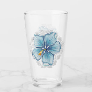 Verre Hibiscus & dentelle TURQUOISE