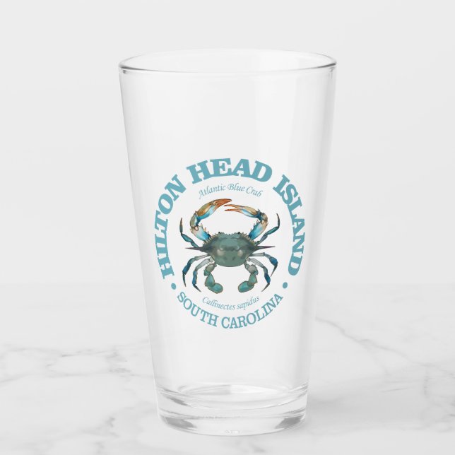 Verre Hilton Head (crabe bleu) (Devant)