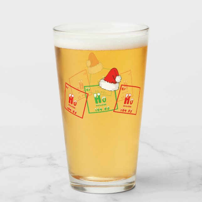 Verre Ho Ho Ho | Drôle Noël Chimie Geek Humour (Devant (rempli))