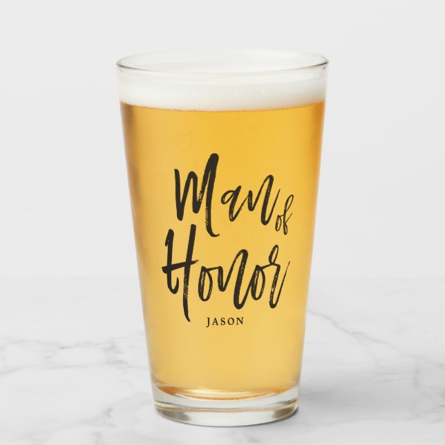 Verre Homme d'honneur| Style de script noir (Devant (rempli))