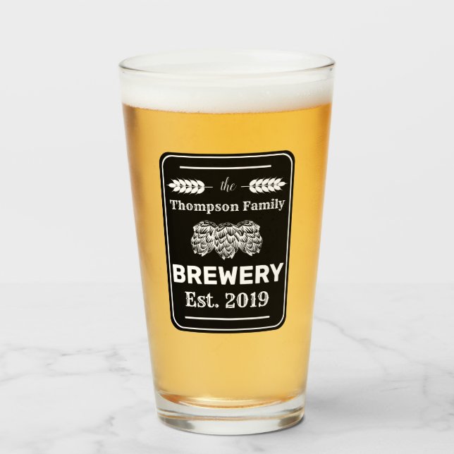 Verre Hops Family Brasserie Beer (Devant (rempli))